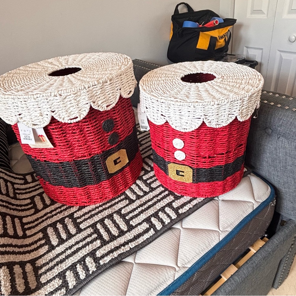 Festive Red Santa Basket Set
